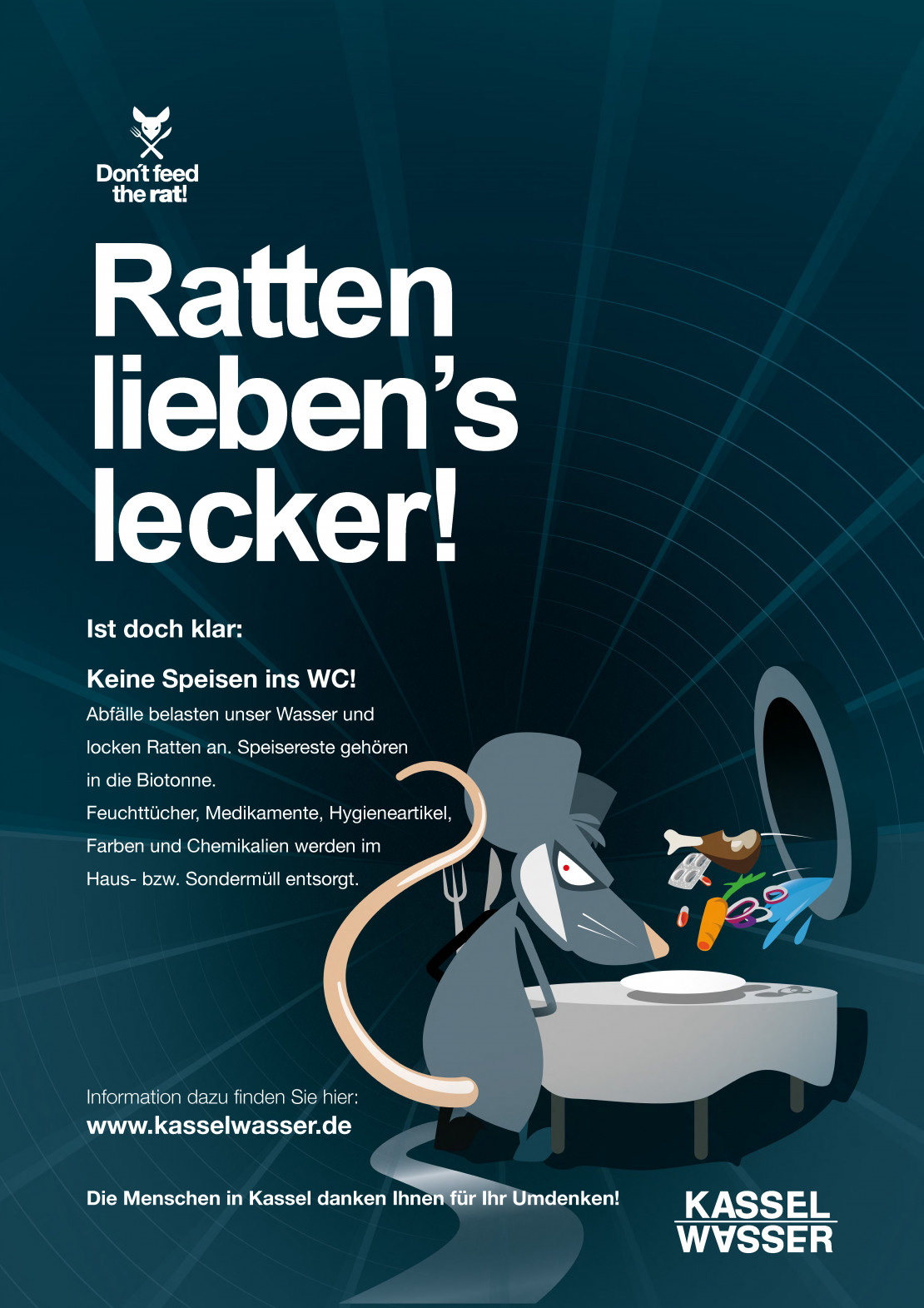 Dont Feed The Rat_Plakat Ratten lieben es lecker
