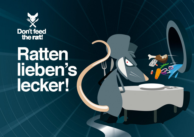 Dont Feed The Rat_Postkarte Ratten lieben es lecker_vorderseite