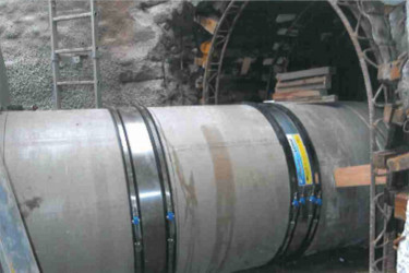 Einbau eines GFK-Rohres DN 1000