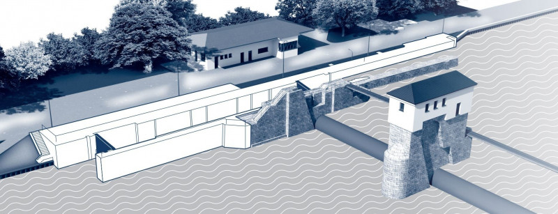 Zur Unterseite Schleuse