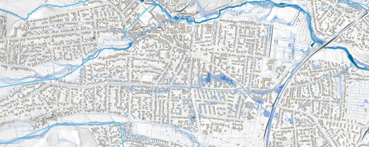 Weiter zur Unterseite Starkregen / Starkregengefahrenkarte