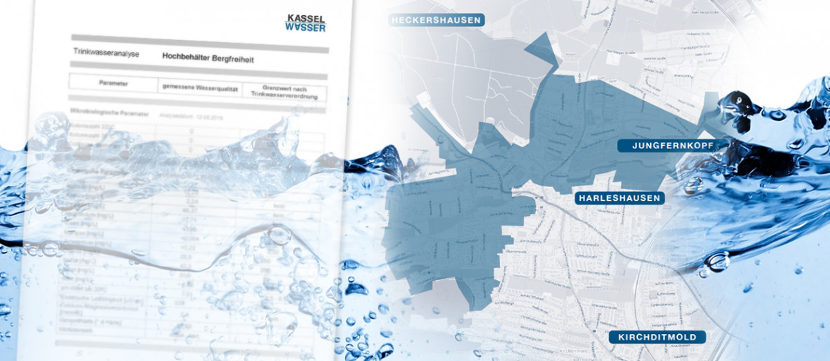Gebietskarte mit den eingezeichneten Stadgebieten Heckershausen, Jungfernkopf, Harleshausen, Kirchditmold